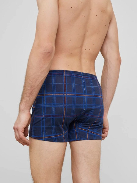 Изображение товара Трусы мужские Mark Formelle 411152 (р.94-104, голубая клетка на темно-синем)