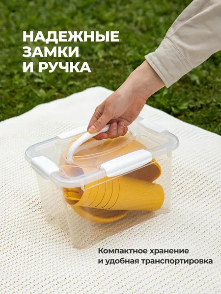 Изображение товара Набор пластиковой посуды Phibo Optimum 433267606 (желтый)