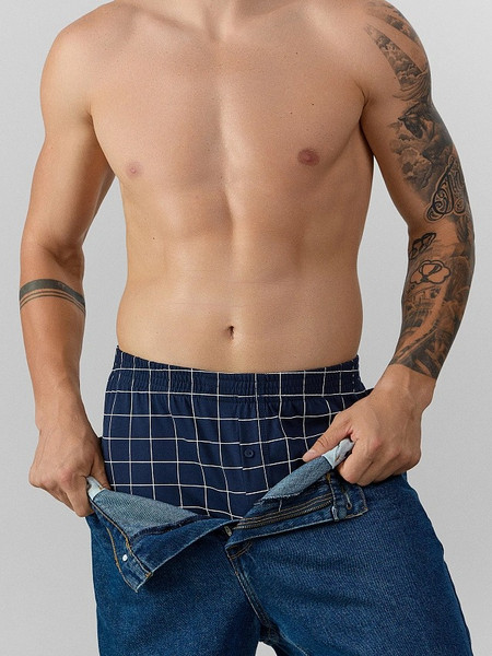 Изображение товара Трусы мужские Mark Formelle 411152 (р.94-104, клетка на темно-синем-2)