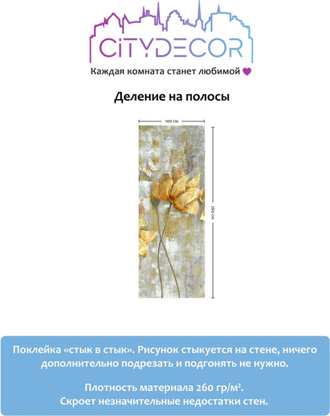 Изображение товара Фотообои листовые Citydecor Абстракция 40 (100x260см)