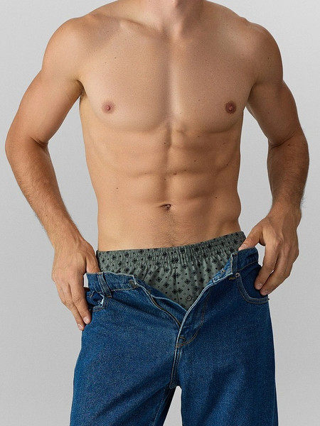 Изображение товара Комплект мужских трусов Mark Formelle 411152-2 (р.90-100, набивка на грозе/набивка на светло-сером)