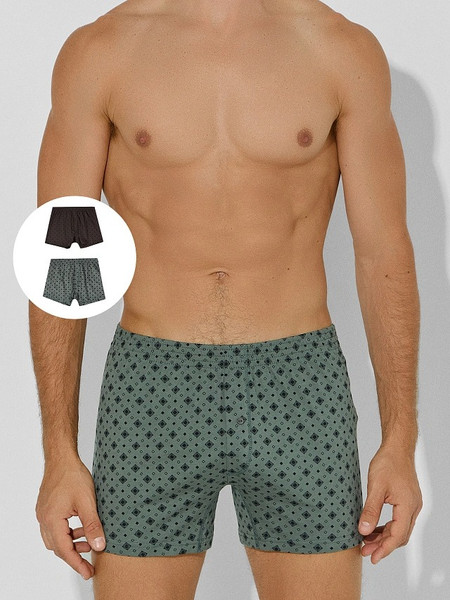 Изображение товара Комплект мужских трусов Mark Formelle 411152-2 (р.98-108, набивка на грозе/набивка на светло-сером)