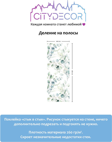 Изображение товара Фотообои листовые Citydecor Абстракция 58 (100x260см)