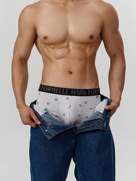 Изображение товара Трусы мужские Mark Formelle 411221 (р.94-104, подковы на светло-сером)
