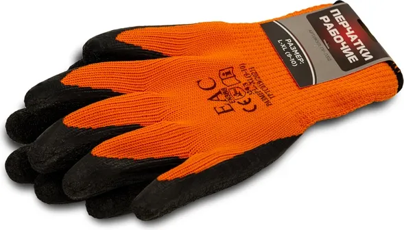 Изображение товара Перчатки защитные Admiral Утепленные с оранжевым обливом ПР-Л312 (р.L-XL, черный)