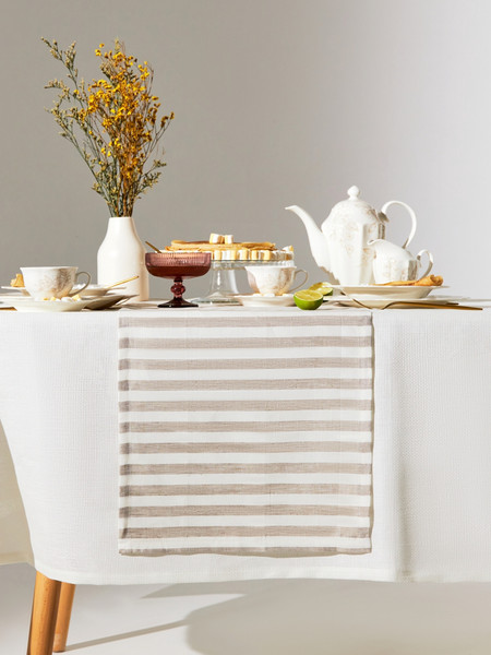 Изображение товара Дорожка на стол Этель Soprano / 10494019 (белый/серый)