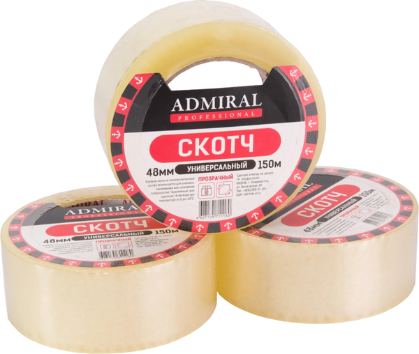 Изображение товара Скотч Admiral 48ммx66м 50мкм (прозрачный)