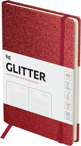Изображение товара Ежедневник BG Glitter. Red А6 / DuA6_61226 (136л)