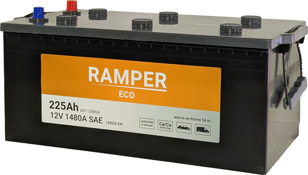 Изображение товара Автомобильный аккумулятор Ramper Eco L+ (3) Евро 1400A / 6СТ-225 (225 А/ч)