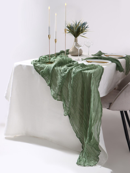 Изображение товара Дорожка на стол Этель 10875217 (зеленый)