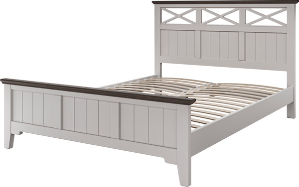 Изображение товара Полуторная кровать Bravo Мебель Грация-5 140х200 (льняной/дуб коньяк)