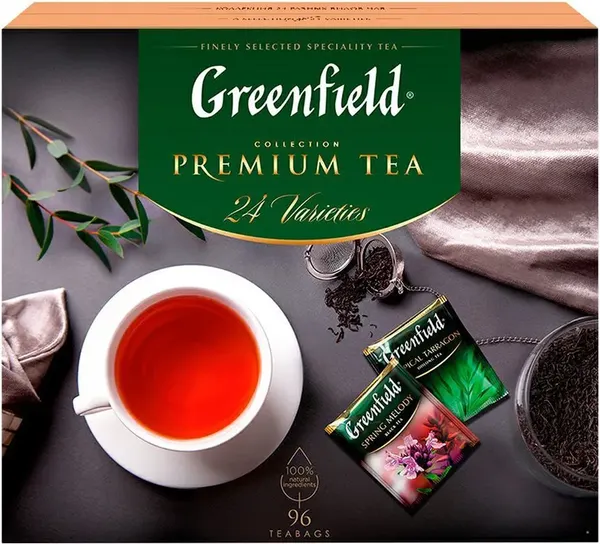 Изображение товара Чай пакетированный GREENFIELD Premium Tea Collecton 24 вкуса (96пак)