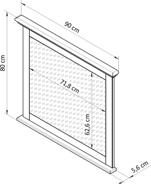 Изображение товара Зеркало Dipriz Асти / Д.7317-5 (белый воск 1620/дуб масло)