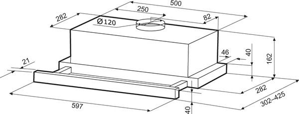 Изображение товара Вытяжка телескопическая Krona Kerry 600 PB V2 / КА-00012032 (черный)