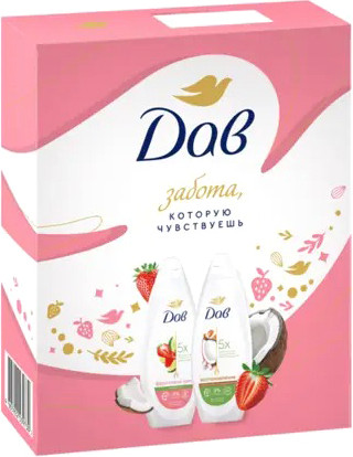 Изображение товара Набор косметики для тела Dove Фруктовое настроение 2025 Гель для душа (2x250мл)