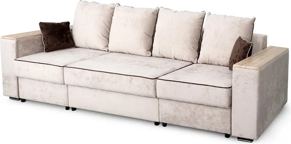 Изображение товара Диван Мебельград Бостон 2400 ФБ Стандарт (тиффани бежевый/тиффани бежевый/тиффани коричневый)