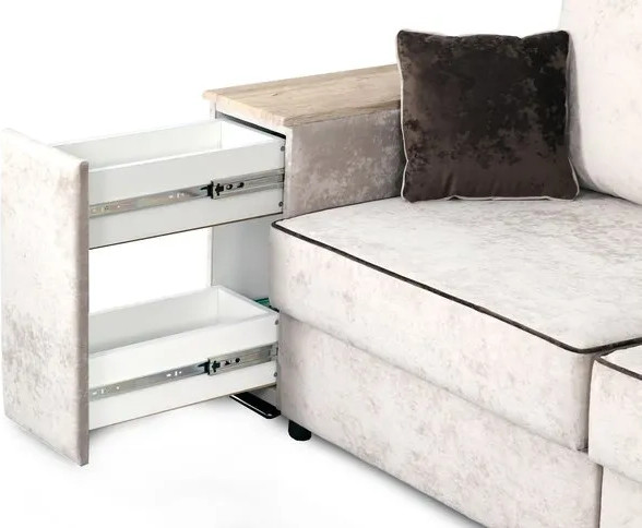 Изображение товара Диван Мебельград Бостон 2400 ФБ Стандарт (тиффани бежевый/тиффани бежевый/тиффани коричневый)