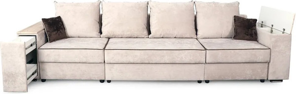 Изображение товара Диван Мебельград Бостон 2400 ФБ Стандарт (тиффани бежевый/тиффани бежевый/тиффани коричневый)