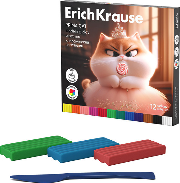 Изображение товара Пластилин Erich Krause Prima Cat / 65197 (12цв)
