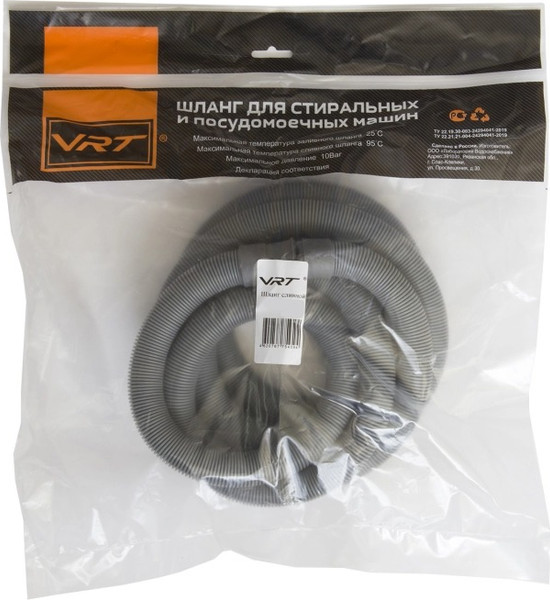 Изображение товара Сливной шланг VRT 4м (в индивид. упак.)