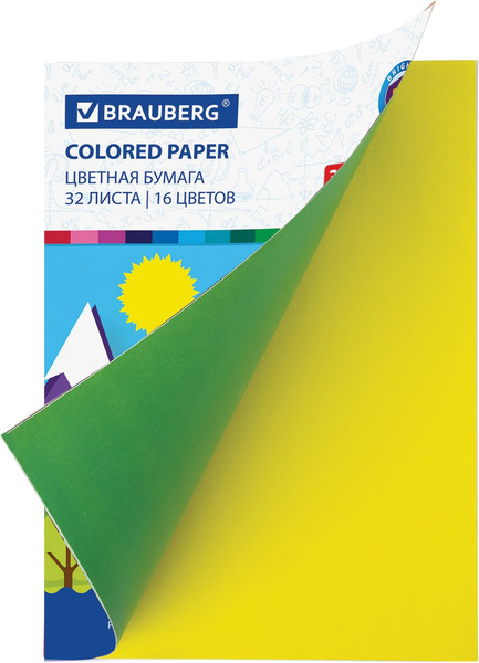 Изображение товара Набор цветной бумаги Brauberg Кот-рыболов / 129920 (8цв)