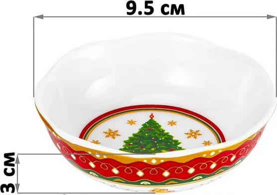 Изображение товара Набор креманок Elan Gallery Новогодняя ёлка New Bone China / 420808