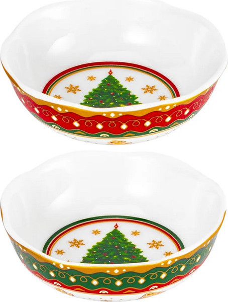 Изображение товара Набор креманок Elan Gallery Новогодняя ёлка New Bone China / 420808