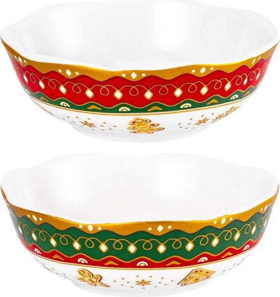 Изображение товара Набор креманок Elan Gallery Новогодняя ёлка New Bone China / 420808