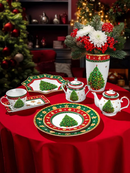 Изображение товара Набор креманок Elan Gallery Новогодняя ёлка New Bone China / 420808