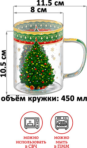 Изображение товара Набор кружек Elan Gallery Новогодняя ёлка / 420821