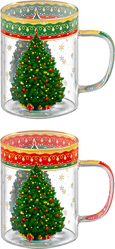 Изображение товара Набор кружек Elan Gallery Новогодняя ёлка / 420821