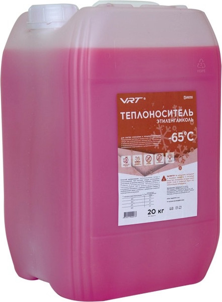Изображение товара Теплоноситель для систем отопления VRT VR.E.G.20.65 этиленгликоль -65С (20кг, розовый)