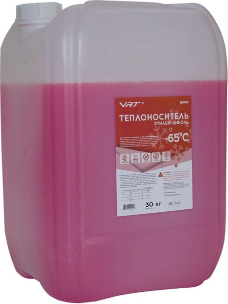 Изображение товара Теплоноситель для систем отопления VRT VR.E.G.30.65 этиленгликоль -65С (30кг, розовый)