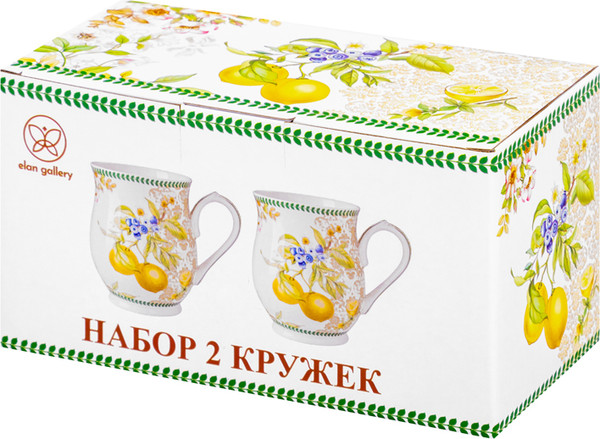Изображение товара Набор кружек Elan Gallery Лимоны New Bone China / 420774
