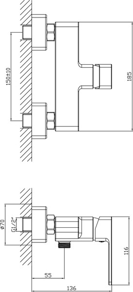 Изображение товара Смеситель Lauter Cascade 21СК9615C с лейкой Fleur 21S00126