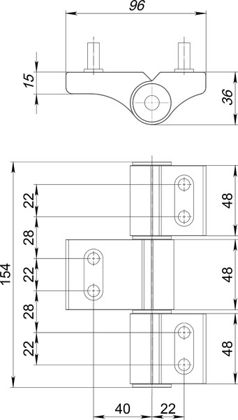 Изображение товара Петля дверная Punto IN-U3B1-150A анкерная (белый)
