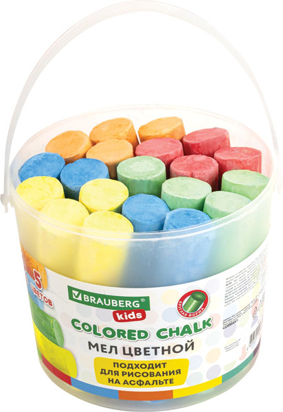 Изображение товара Набор мела канцелярского Brauberg Kids. В ведерке / 272773 (20шт)