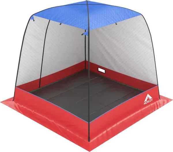 Изображение товара Палатка-баня MORZH 1 окно с полом, печью и баком для воды (камуфляж)