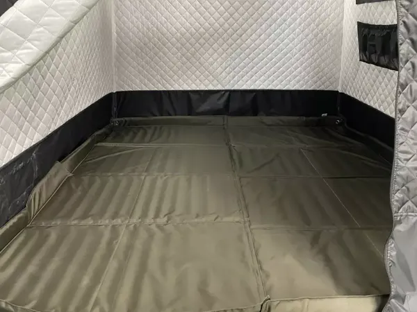 Изображение товара Палатка-баня MORZH 1 окно с полом, печью и баком для воды (камуфляж)