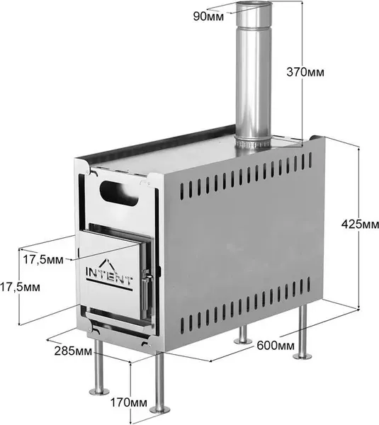 Изображение товара Палатка-баня MORZH 1 окно с полом, печью и баком для воды (камуфляж)