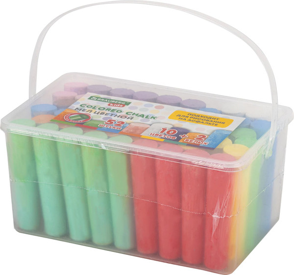 Изображение товара Набор мела канцелярского Brauberg Kids. В ведерке / 272774 (52шт)