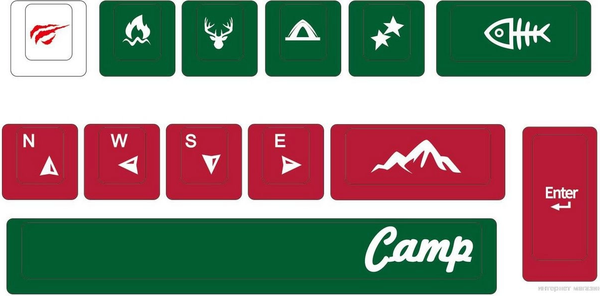 Изображение товара Набор кейкапов Havit Gamenote KC006 (13шт, красный/зеленый)