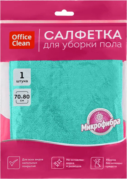 Изображение товара Салфетка хозяйственная OfficeClean Премиум для пола 70x80 / 320860 (зеленый)