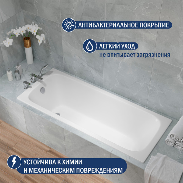 Изображение товара Ванна чугунная Lauter Victoria 2100817 / 170x70 с сифоном 21Y31002 (белый)