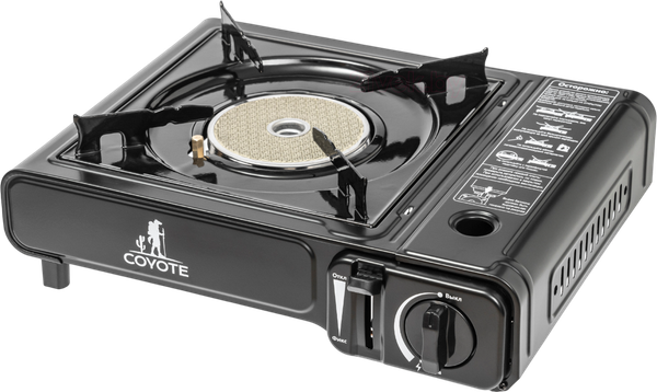 Изображение товара Плита туристическая Coyote MS-2500С LPG B с газовым баллоном Дружба ДР-520 (черный полуглянцевый)