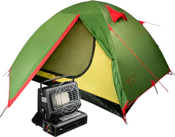 Изображение товара Палатка Tramp Lite Tourist 2 / TLT-004 с обогревателем газовым ZT-202-D (черный)