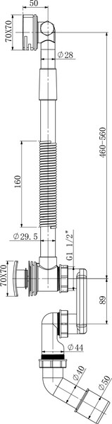 Изображение товара Ванна акриловая Lauter Aurora 170x75 / 21010075 (с ножками и сифоном 21Y11010 хром)