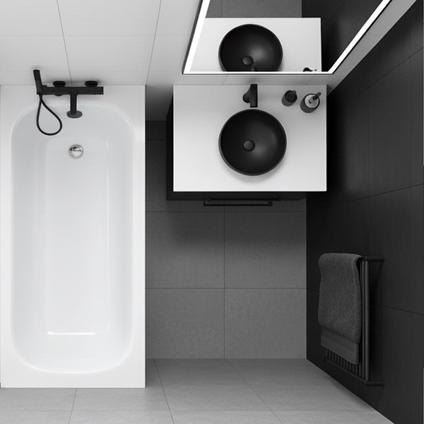 Изображение товара Ванна стальная Lauter Brio 150 / 21S1500 (с ножками, с шумоизоляцией)