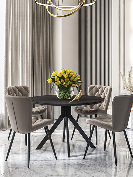 Изображение товара Обеденный стол Kenner AR1000 (черный/керамика темно-серый)