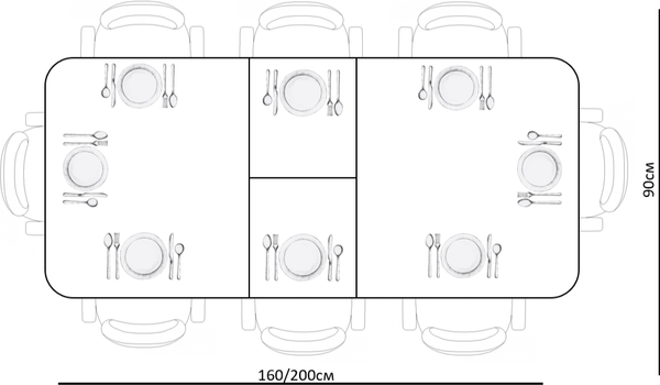Изображение товара Обеденный стол Kenner DL1600 (черный/керамика мрамор белый глянец)
